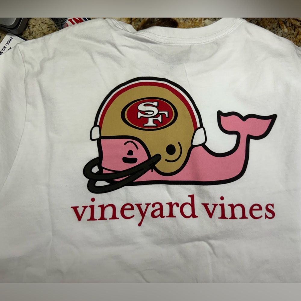 NWT Vineyard Vines youth XL NFL San Francisco short sleeve shirt